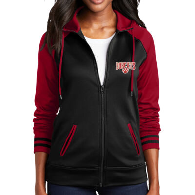 Bobcats - Ladies Sport Wick ® Varsity Fleece Full Zip Hooded Jacket Thumbnail